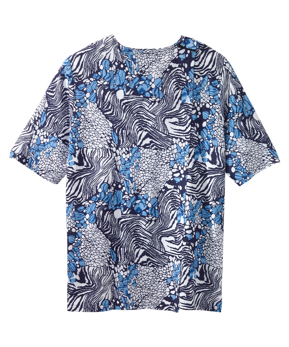Women's Open Back Short Sleeve Twofer Top - Silverts 18