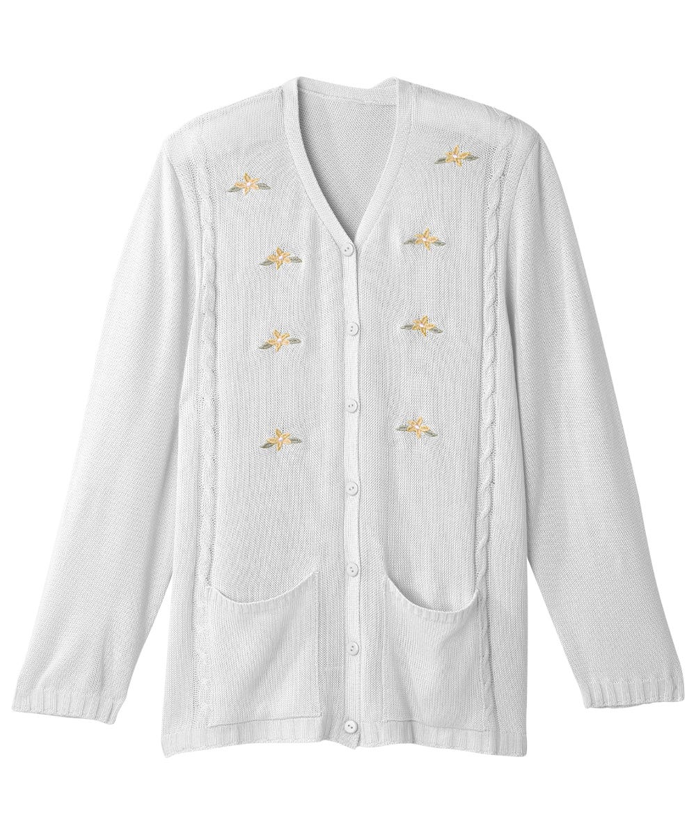 Women's Adaptive Open Back Flower Cardigan - Silverts 13