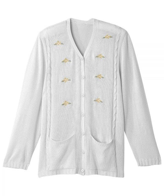 Women's Adaptive Open Back Flower Cardigan - Silverts 1