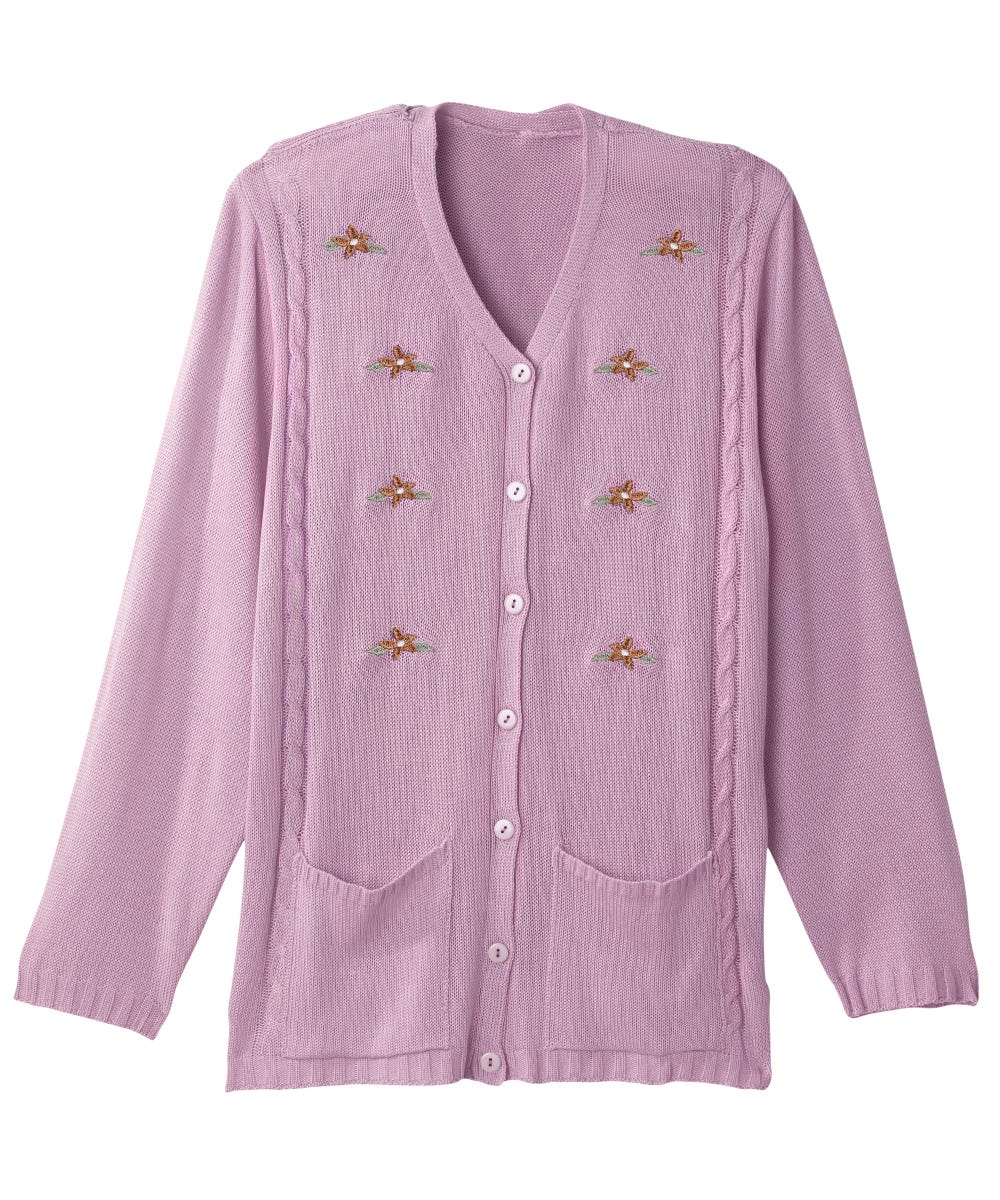 Women's Adaptive Open Back Flower Cardigan - Silverts 19