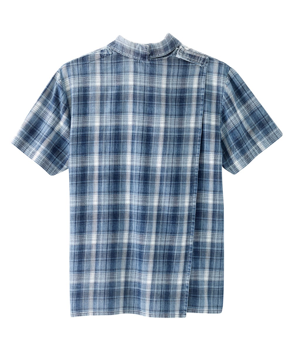 Men's Open Back Printed Short Sleeve Dress Shirt - Silverts 8