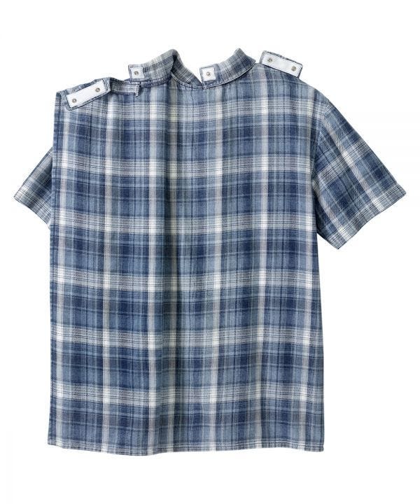 Men's Open Back Printed Short Sleeve Dress Shirt - Silverts 6