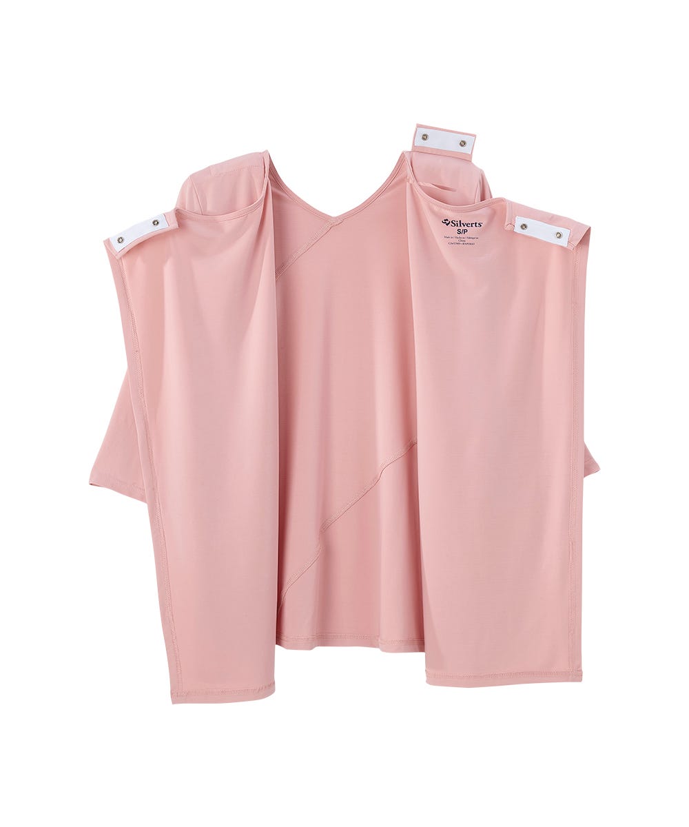 Women's Open Back Crepe V-Neck Top - Silverts 3