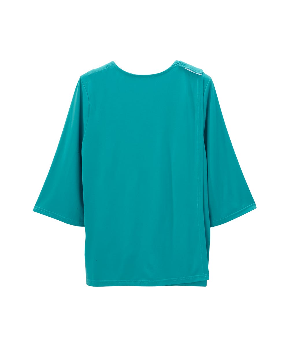 Women's Open Back Crepe V-Neck Top - Silverts 8
