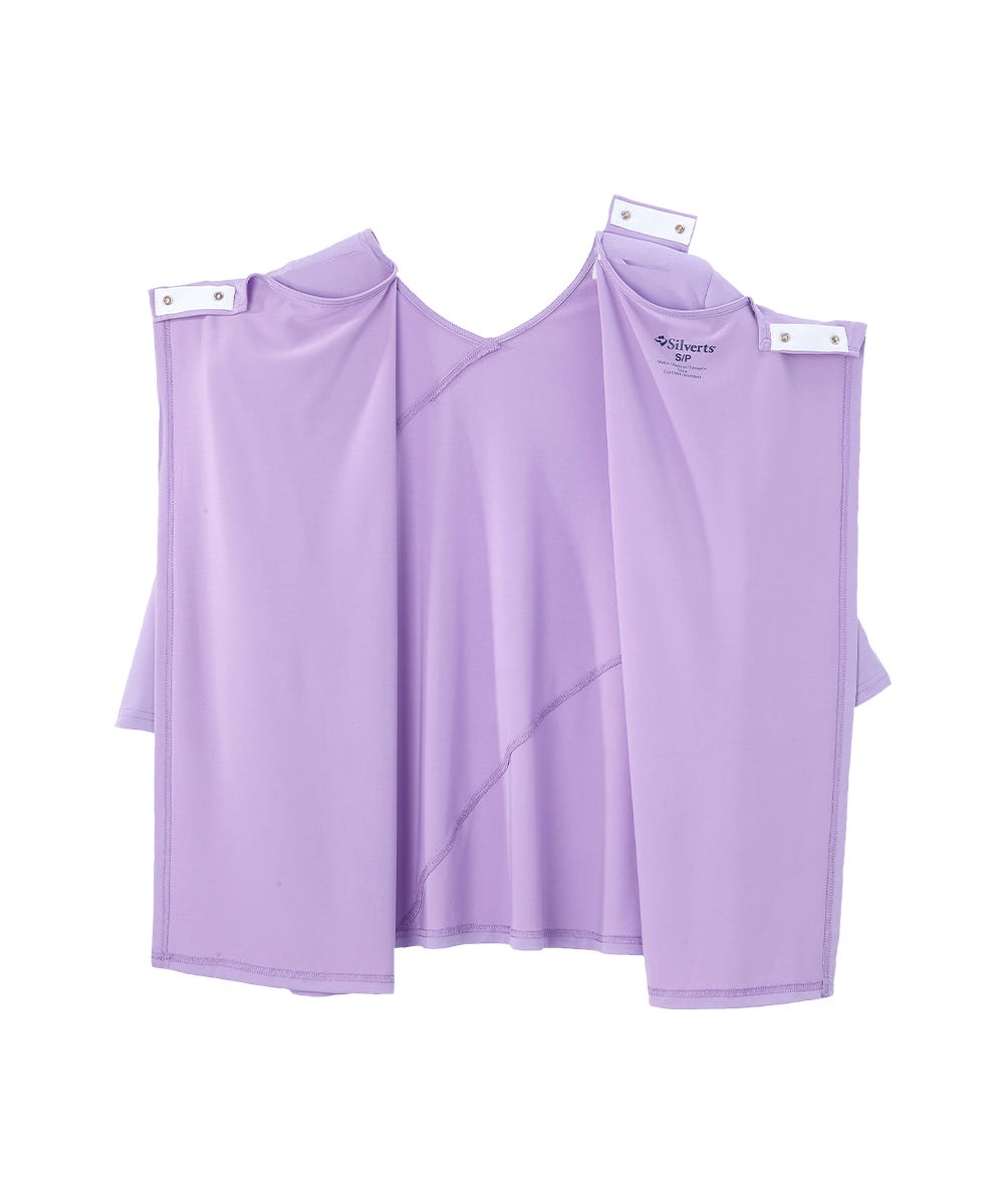 Women's Open Back Crepe V-Neck Top - Silverts 11