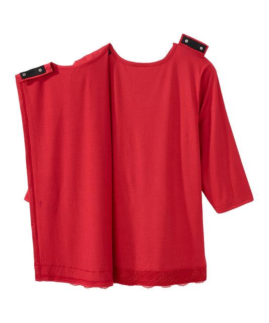 Women's Open Back Lace V-Neck Top - Silverts 2