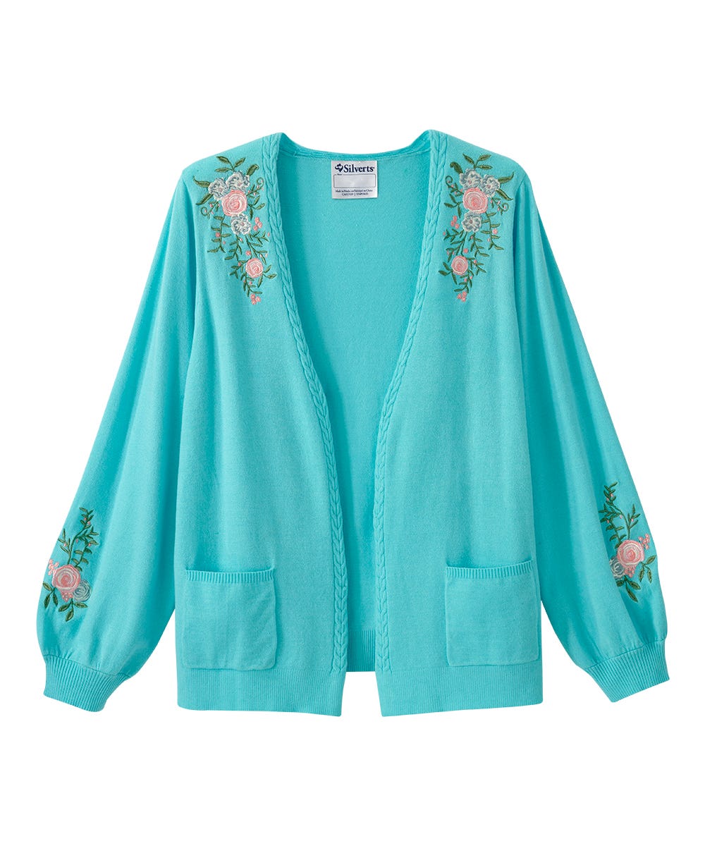 Women's Embroidered Cardigan - Silverts 4