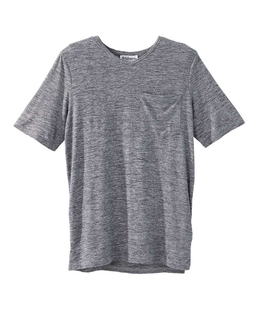 Men's Open Back V-Neck Pocket T-Shirt - Silverts 7