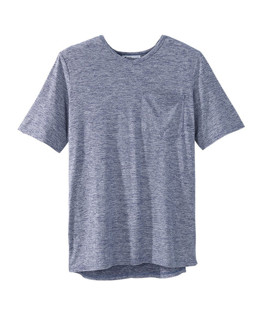 Men's Open Back V-Neck Pocket T-Shirt - Silverts 2