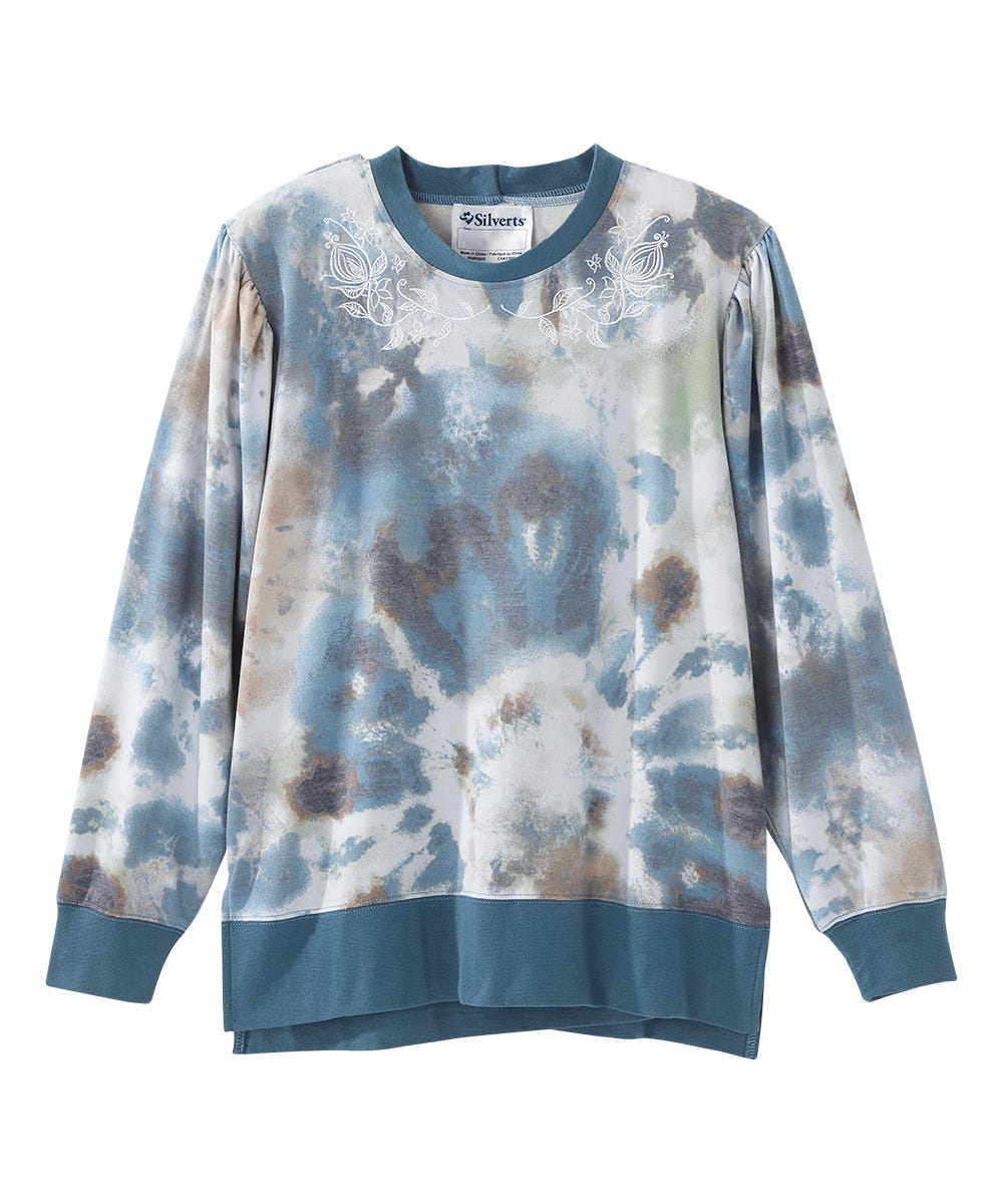 Women's Open Back Long Sleeve Embroidered Sweatshirt - Silverts 11