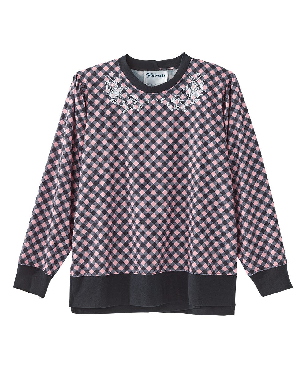 Women's Open Back Long Sleeve Embroidered Sweatshirt - Silverts 15