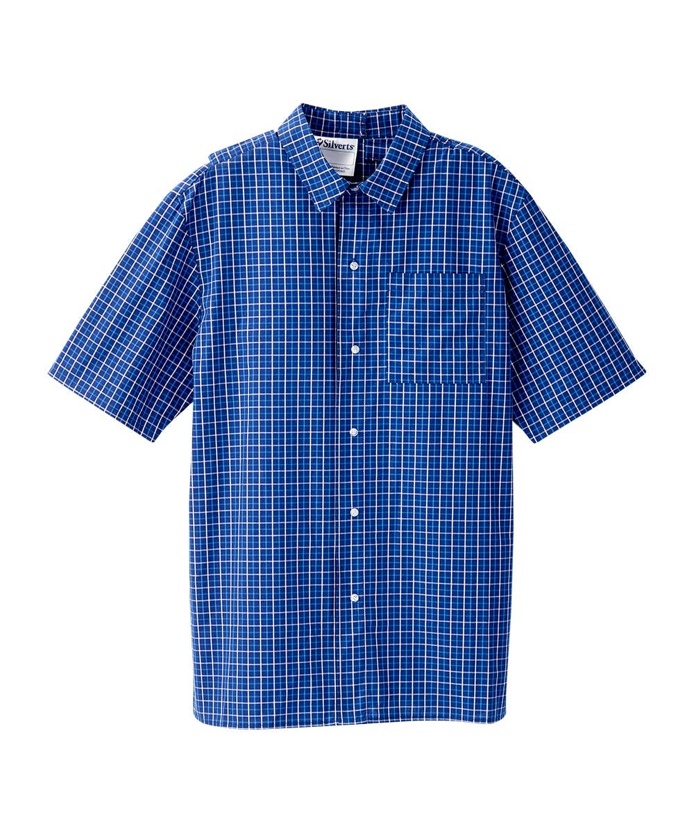 Men's Open Back Classic Short Sleeve Shirt - Silverts 5