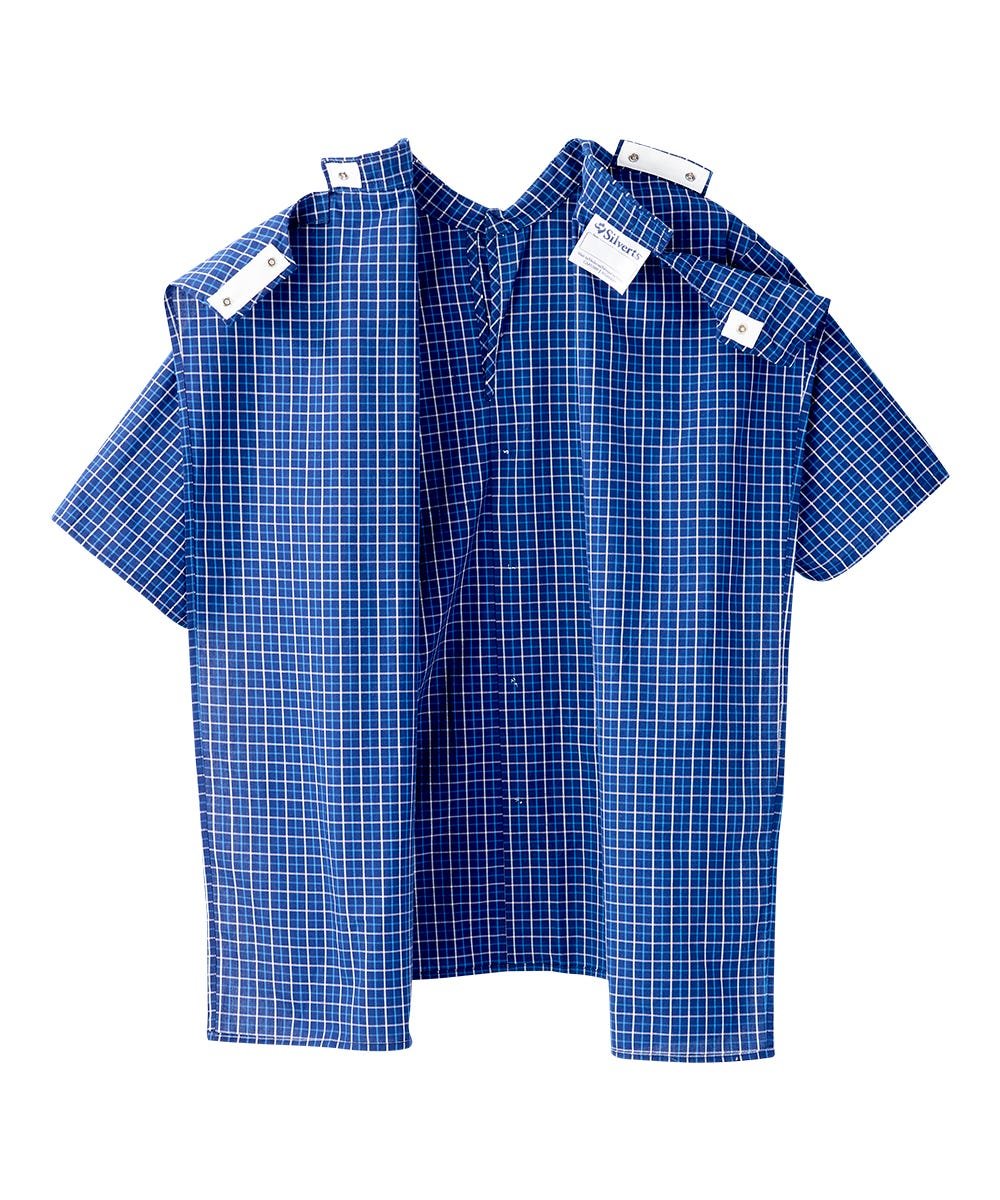 Men's Open Back Classic Short Sleeve Shirt - Silverts 11