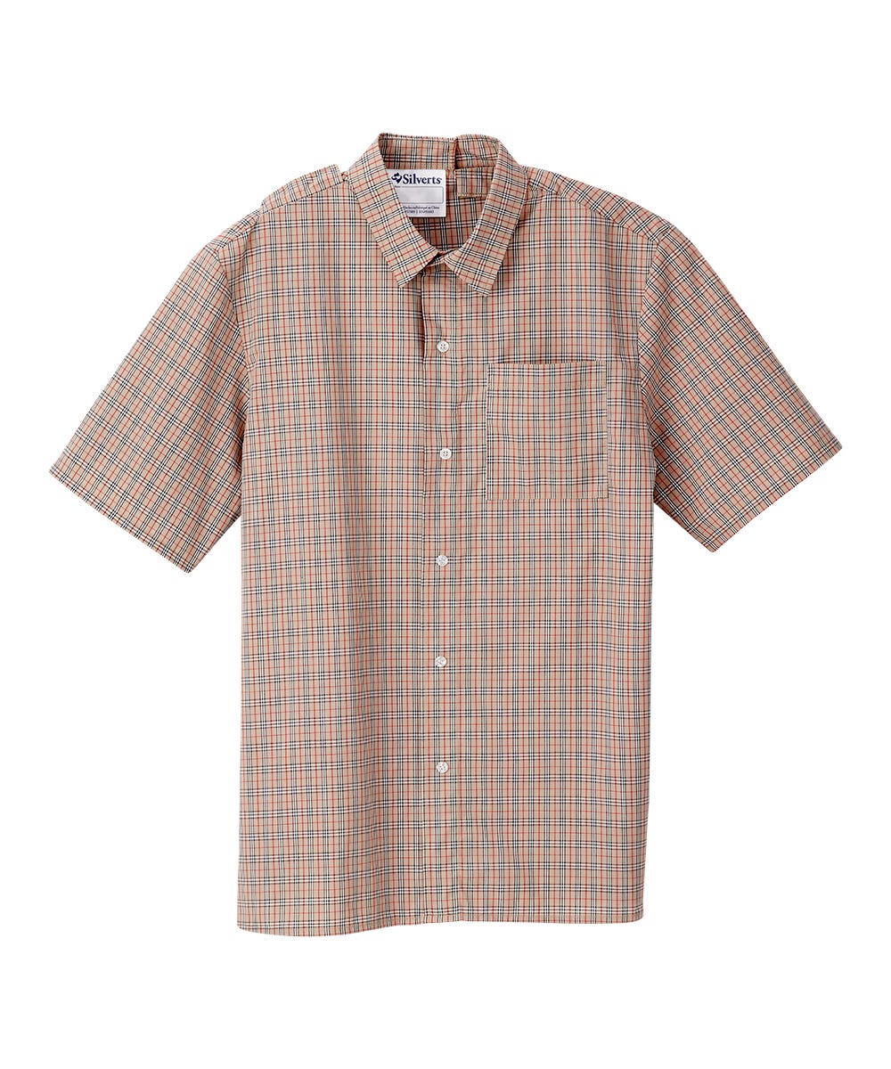 Men's Open Back Classic Short Sleeve Shirt - Silverts 17