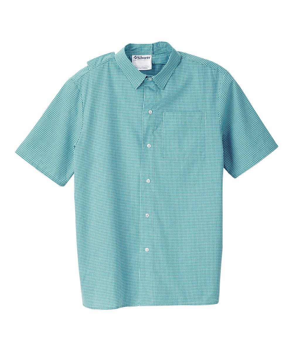 Men's Open Back Classic Short Sleeve Shirt - Silverts 21