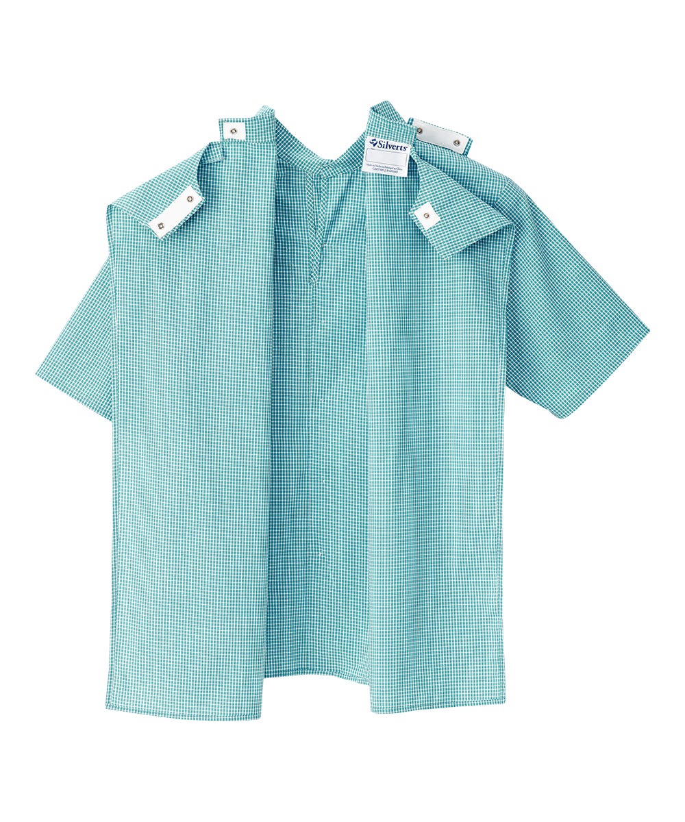 Men's Open Back Classic Short Sleeve Shirt - Silverts 9