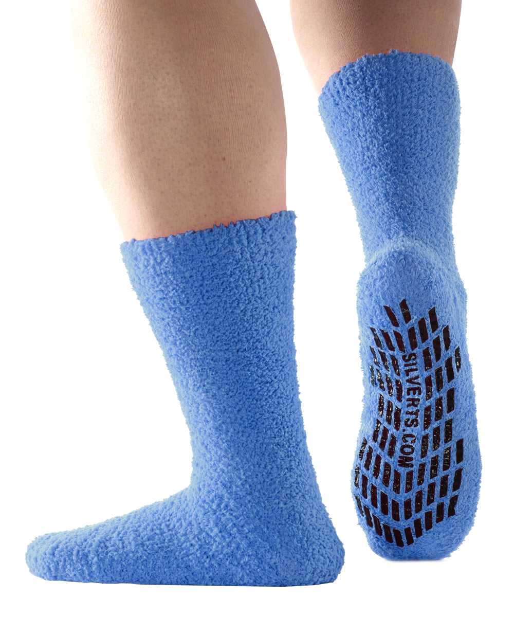 Mens / Womens Non Skid Hospital Socks - 6 Pack Slipper Socks