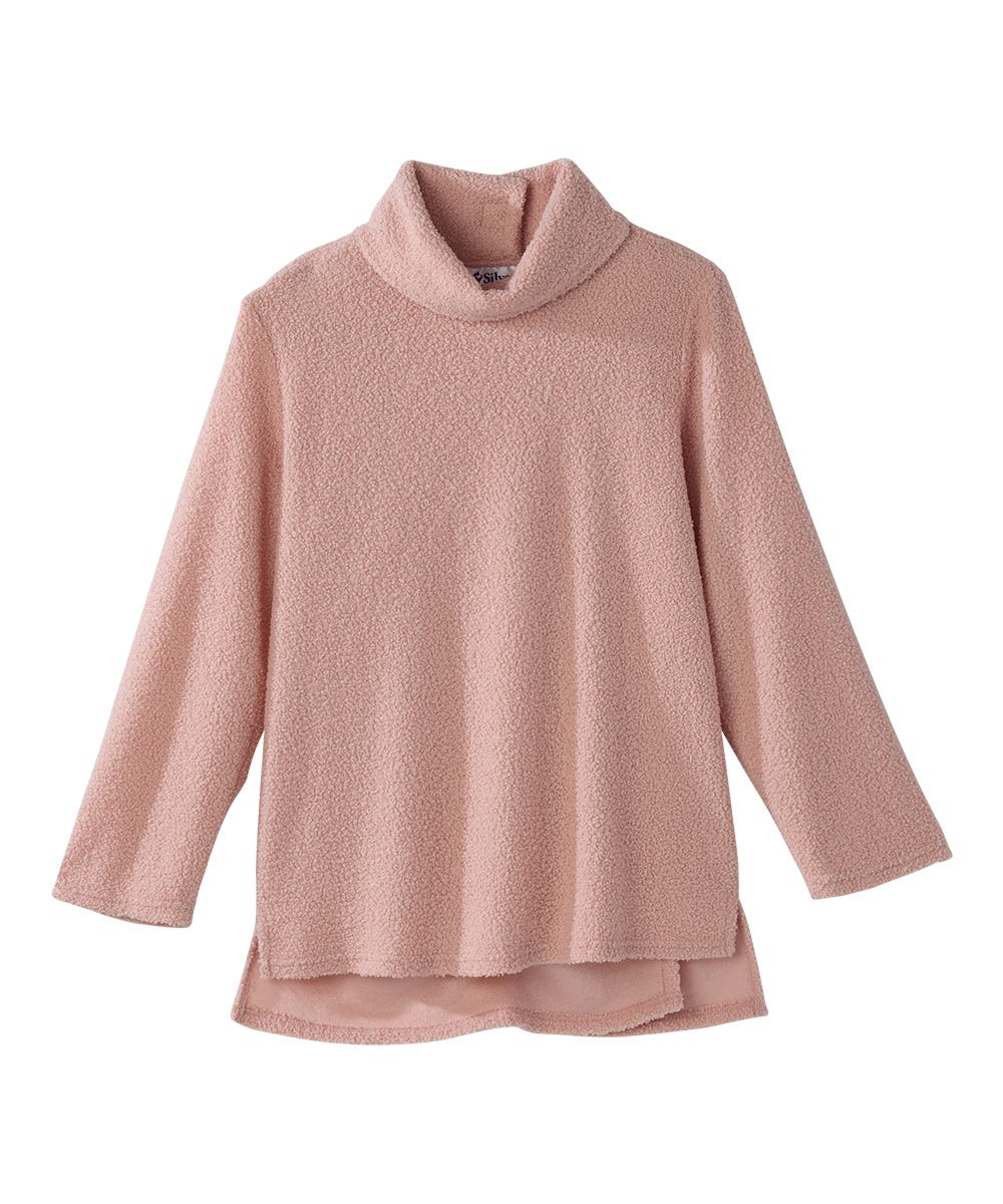 Women's Open Back Textured Turtleneck Top - Silverts 11