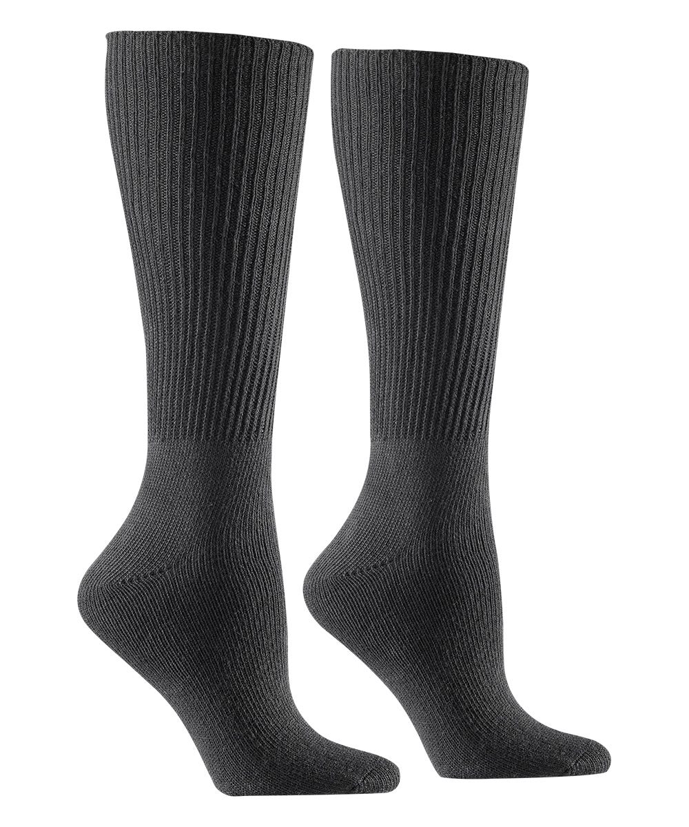 2 Pack Diabetic Soft Cotton Socks Black - Silverts 2