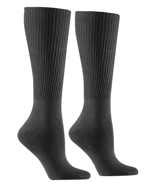 2 Pack Diabetic Soft Cotton Socks Black - Silverts 2