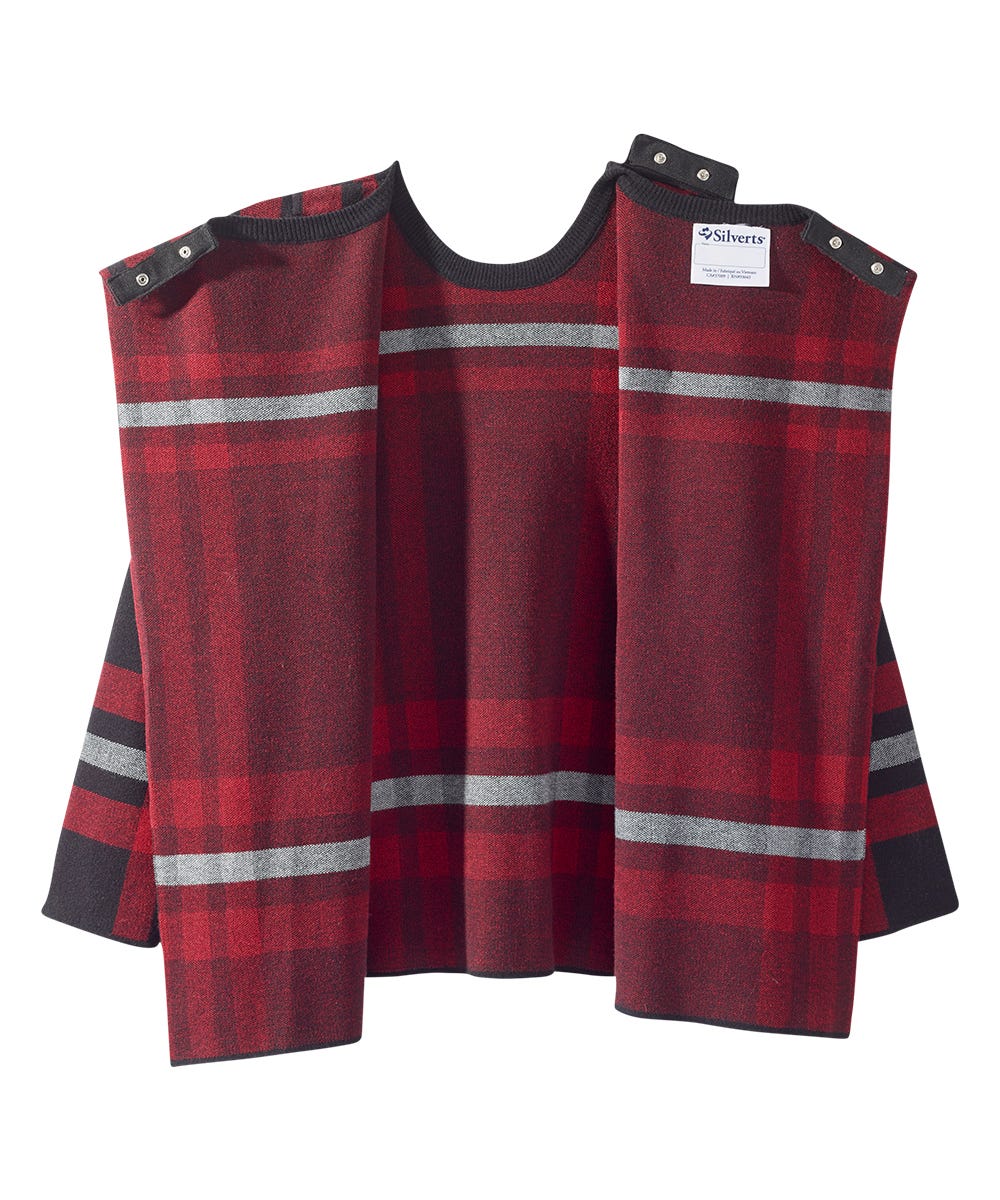 Women's Open Back Plaid Crew Neck Sweater - Silverts 10