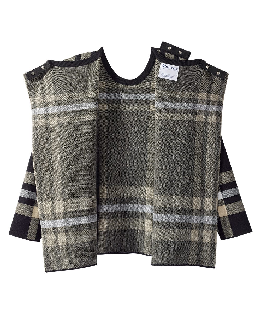 Women's Open Back Plaid Crew Neck Sweater - Silverts 3