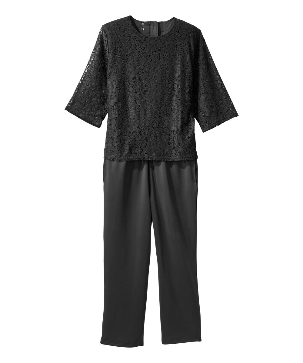 Women's Stay Dressed Jumpsuit with Lace Top - Silverts 3
