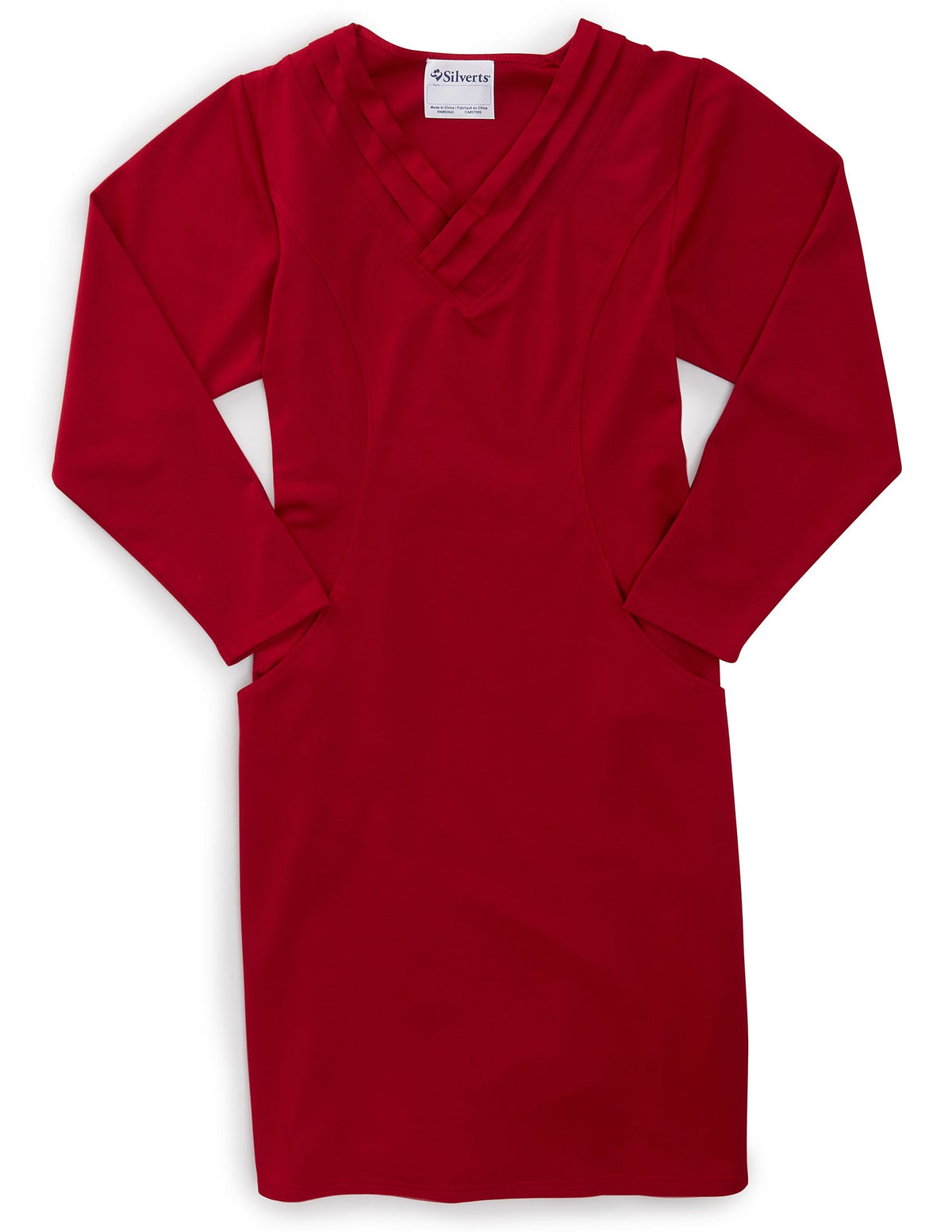 Women's Long-Sleeve Open Back Ponte Dress - Silverts 15