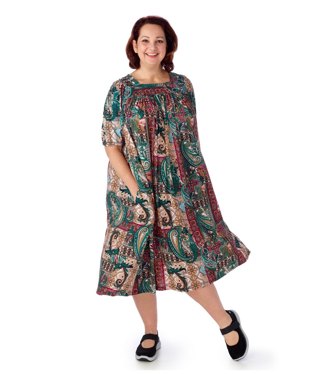 Women's Self Dressing Duster House Dress - Silverts 5