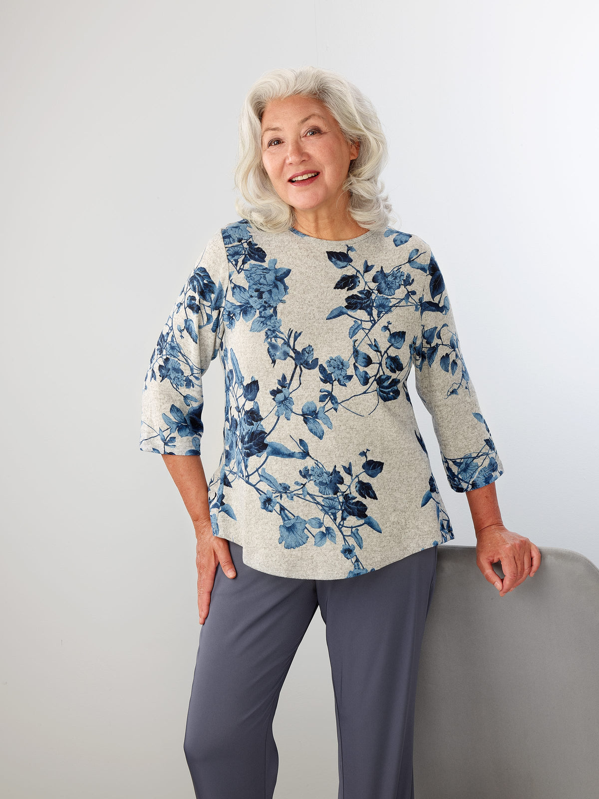 Women's Open Back Soft Sweater Knit Top - Silverts 23
