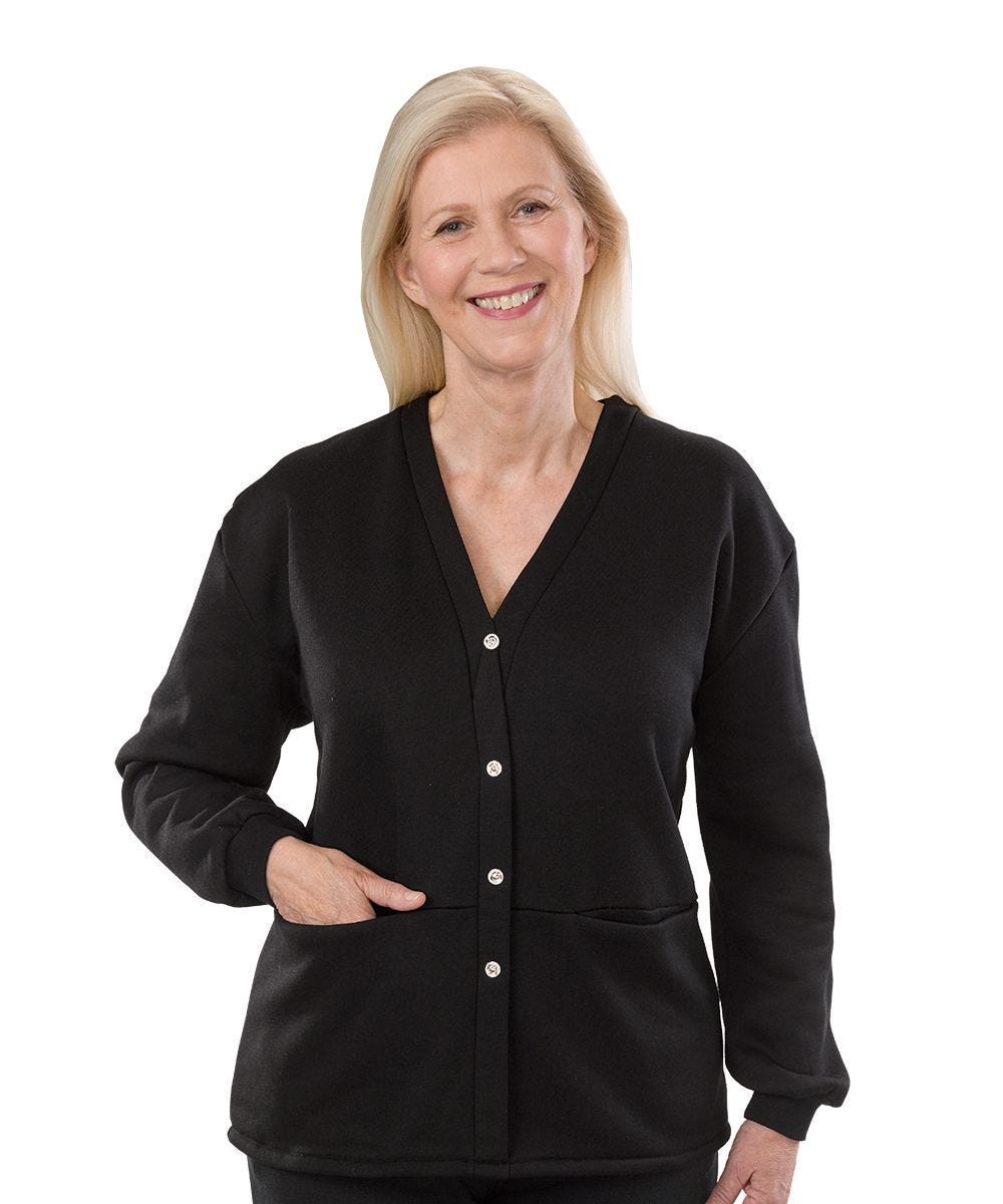 Women's Adaptive Open Back Fleece Cardigan - Silverts 5