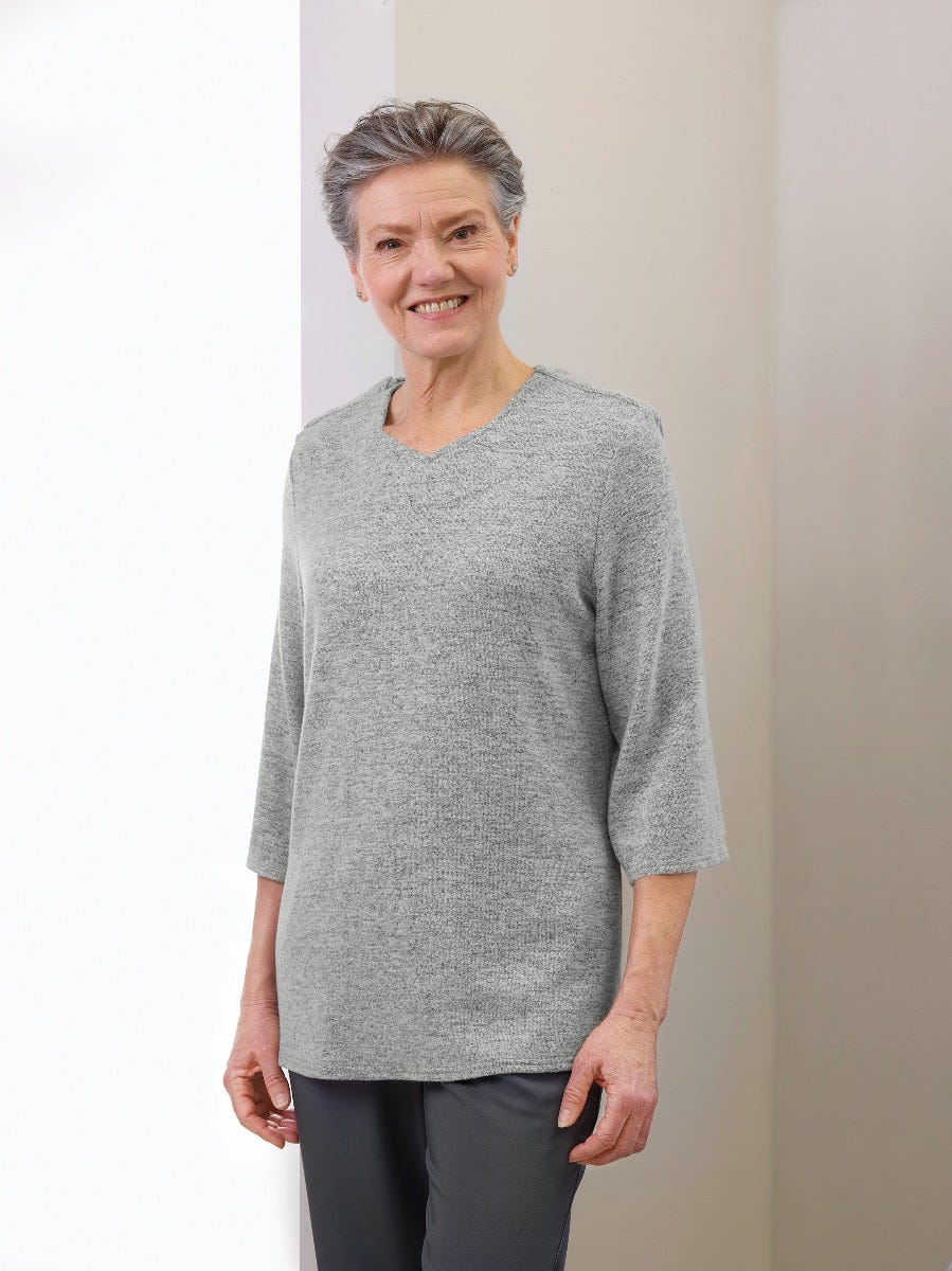 Women's Open Back 3/4 Sleeve Soft Top - Clearance - Silverts 12