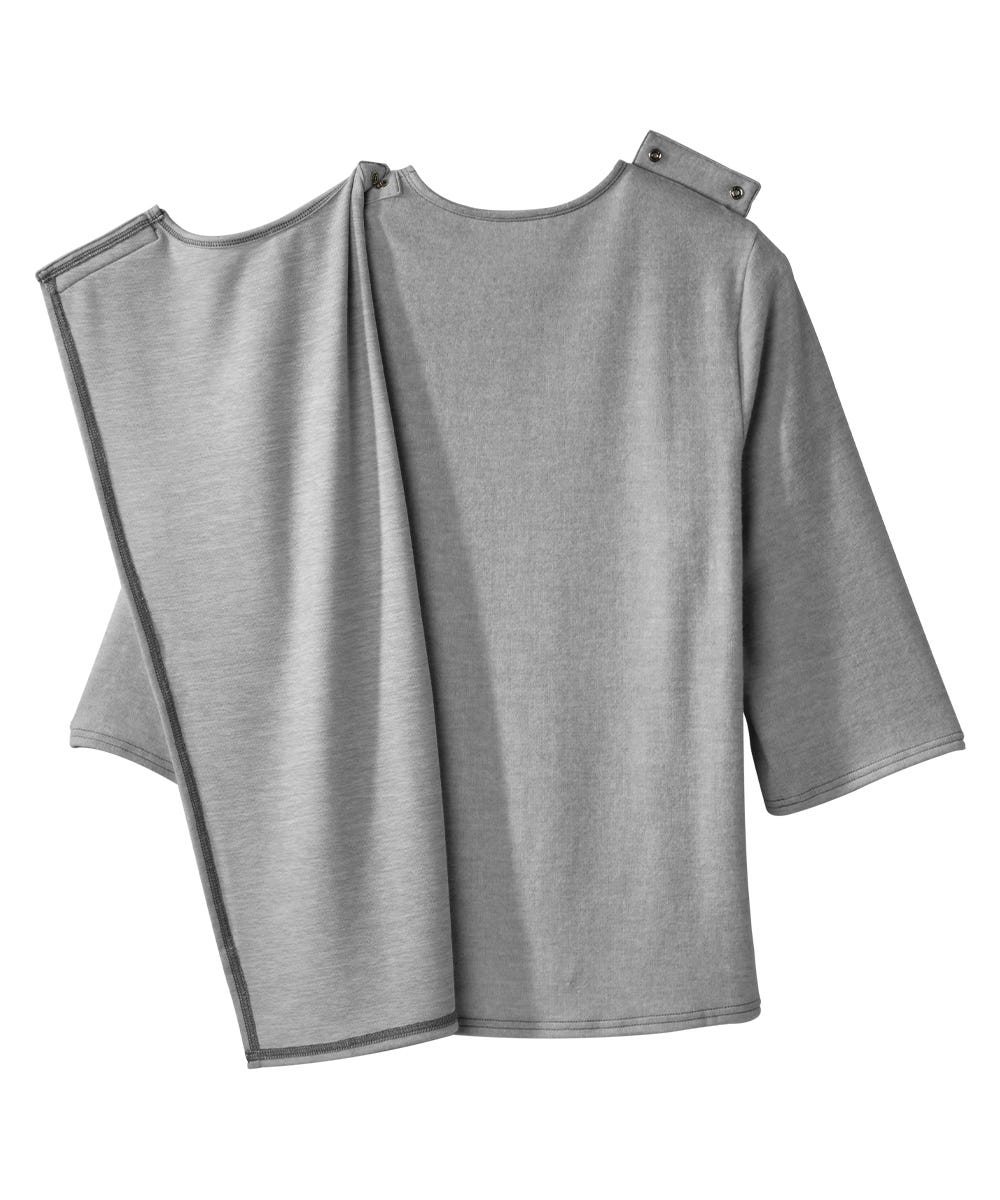 Women's Open Back 3/4 Sleeve Soft Knit Top - Silverts 10