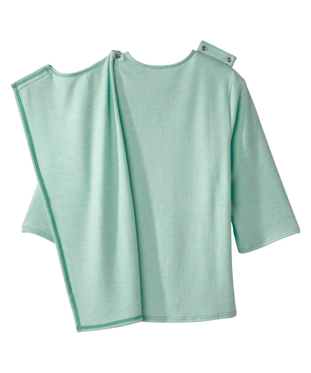 Women's Open Back 3/4 Sleeve Soft Knit Top - Silverts 12