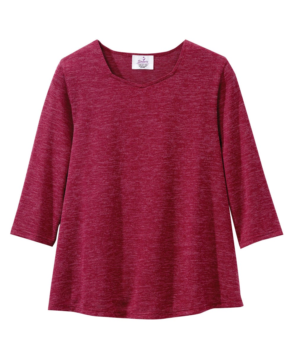 Women's Open Back 3/4 Sleeve Soft Top - Clearance - Silverts 21