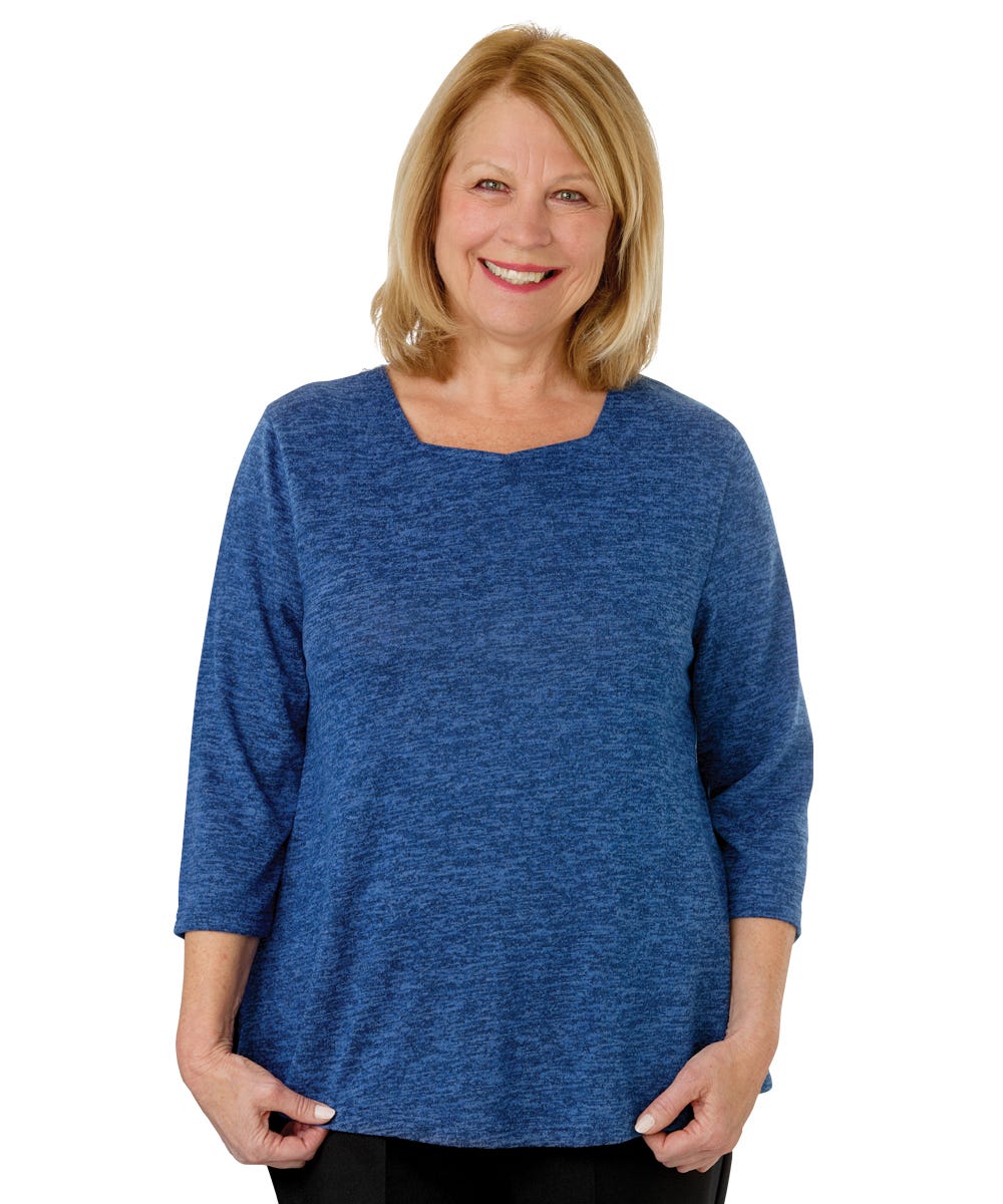 Women's Open Back 3/4 Sleeve Soft Top - Clearance - Silverts 25
