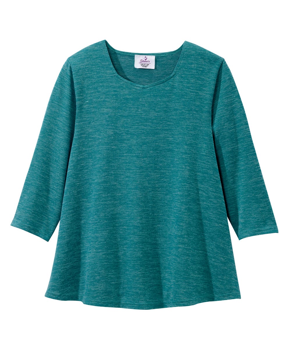 Women's Open Back 3/4 Sleeve Soft Top - Clearance - Silverts 27