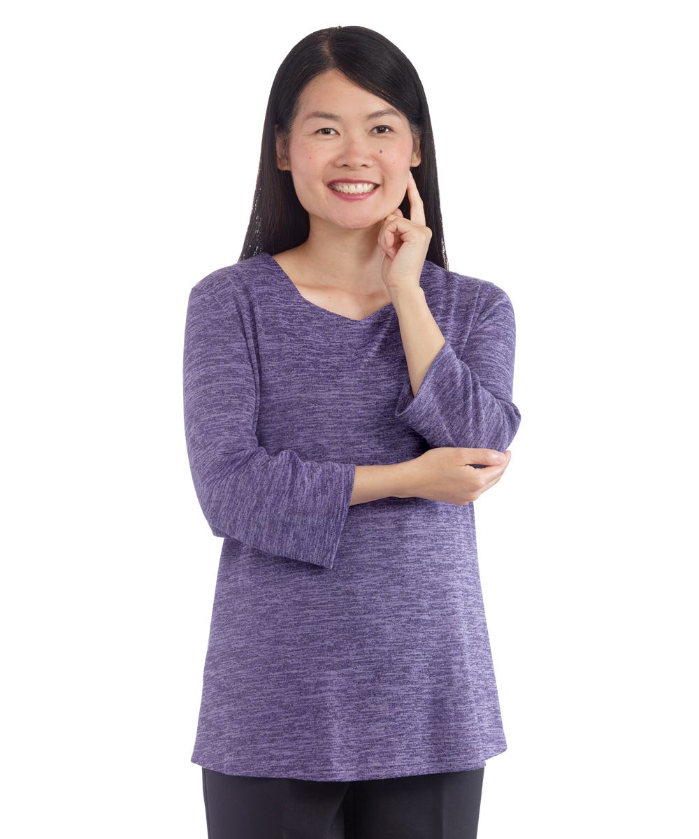 Women's Open Back 3/4 Sleeve Soft Top - Clearance - Silverts 1