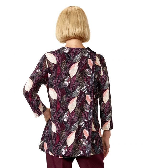 Women's Open Back 3/4 Sleeve Twofer Top - Silverts 4