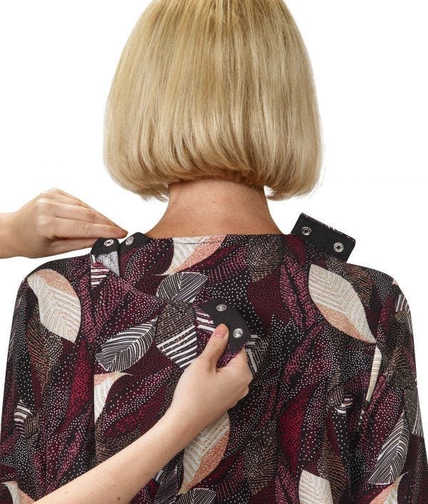 Women's Open Back 3/4 Sleeve Twofer Top - Silverts 2