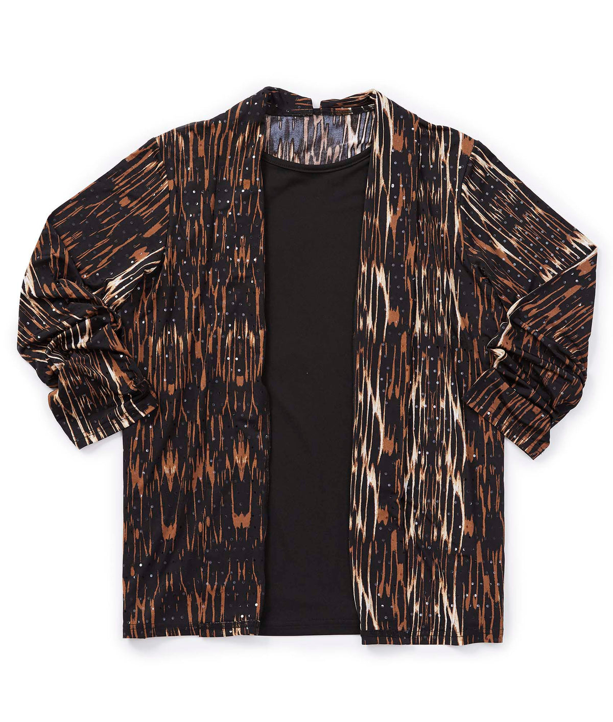 Women's Open Back 3/4 Sleeve Twofer Top - Silverts 3