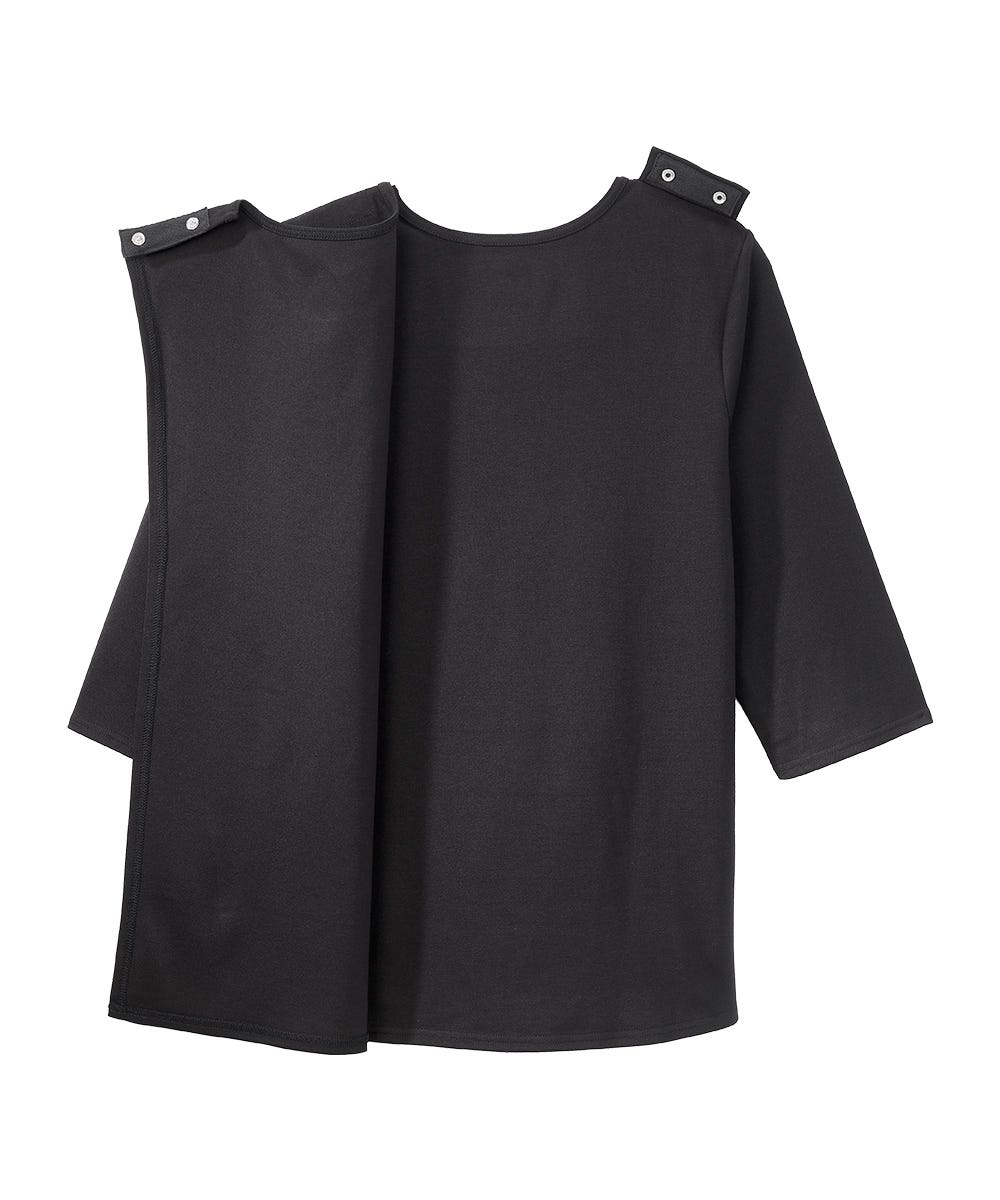 Women's Open Back 3/4 Length Sleeve Top with Embroidery - Silverts 12