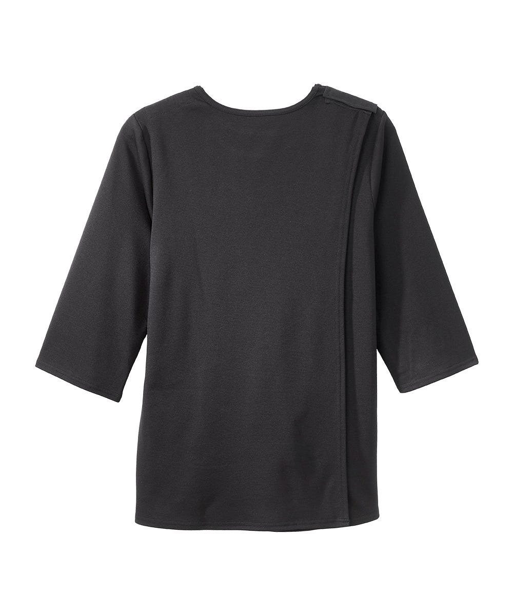 Women's Open Back 3/4 Length Sleeve Top with Embroidery - Silverts 14