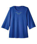Women's Open Back 3/4 Length Sleeve Top with Embroidery - Silverts 6