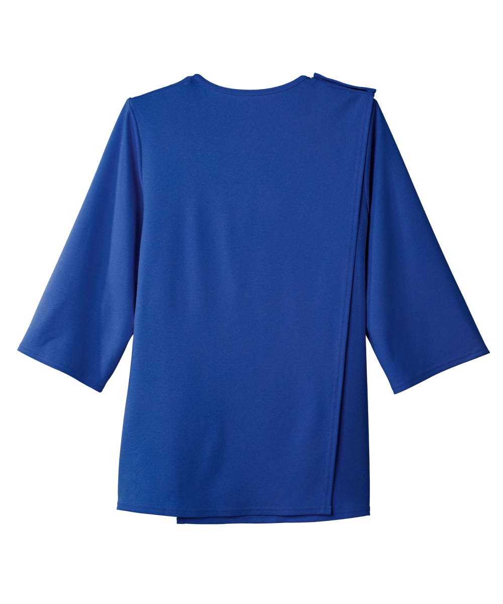 Women's Open Back 3/4 Length Sleeve Top with Embroidery - Silverts 7
