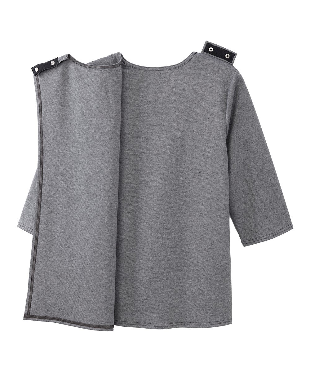 Women's Open Back 3/4 Length Sleeve Top with Embroidery - Silverts 20