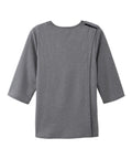 Women's Open Back 3/4 Length Sleeve Top with Embroidery - Silverts 22