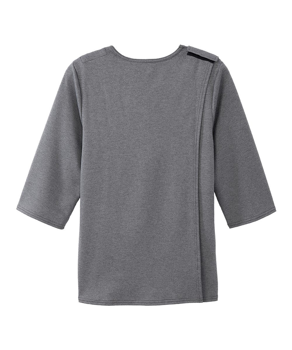 Women's Open Back 3/4 Length Sleeve Top with Embroidery - Silverts 22