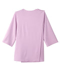 Women's Open Back 3/4 Length Sleeve Top with Embroidery - Silverts 4