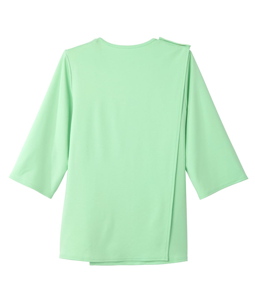 Women's Open Back 3/4 Length Sleeve Top with Embroidery - Silverts 27